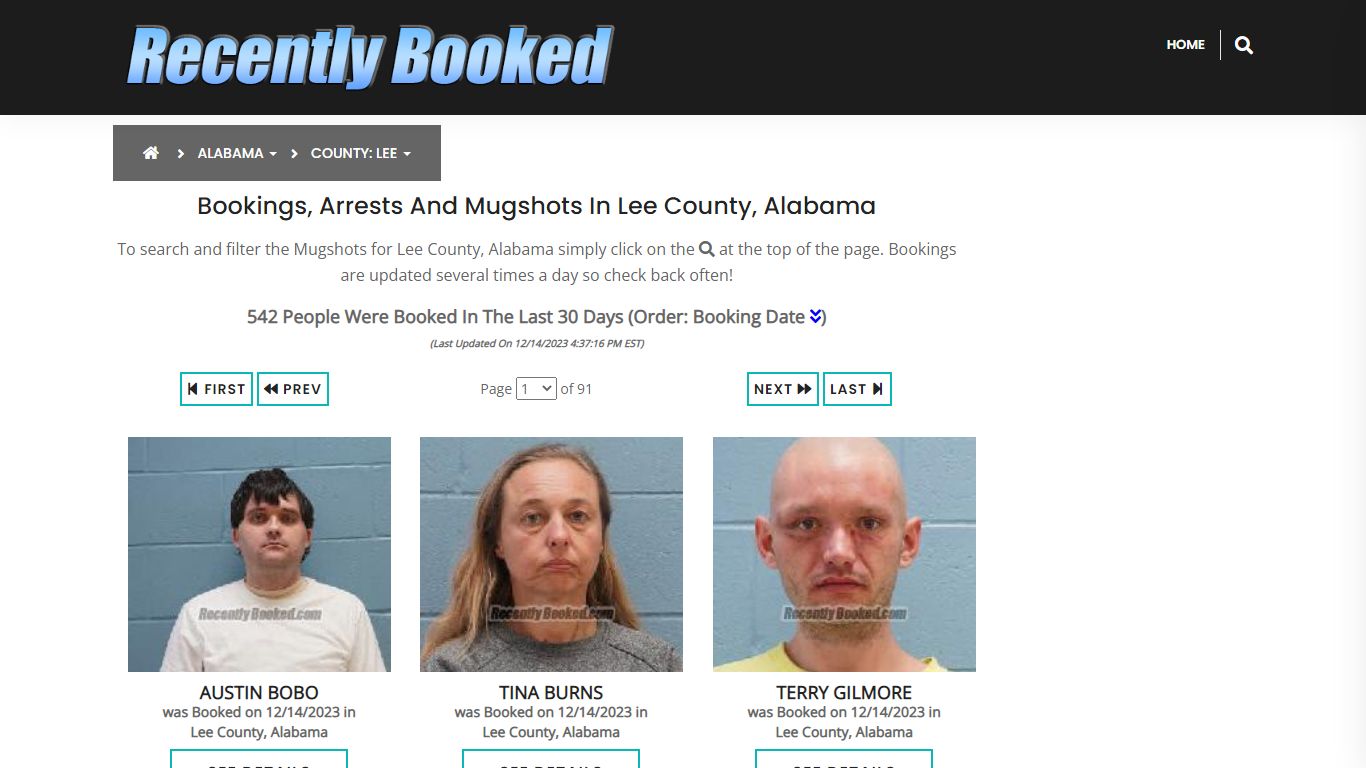 Recent bookings, Arrests, Mugshots in Lee County, Alabama - Recently Booked